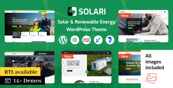 Solari Ecology and Solar Energy WordPress Theme | Lifetime License | One Time Payment