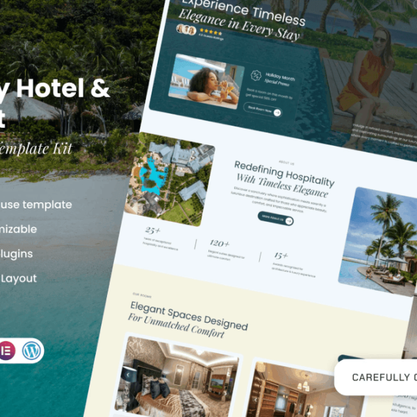 Solenne – Luxury Hotel & Resort Elementor Template Kit