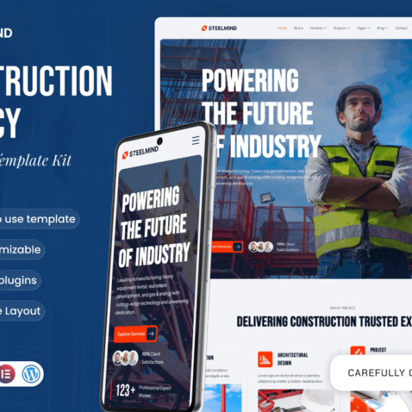 Steelmind – Construction Agency Elementor Template Kit