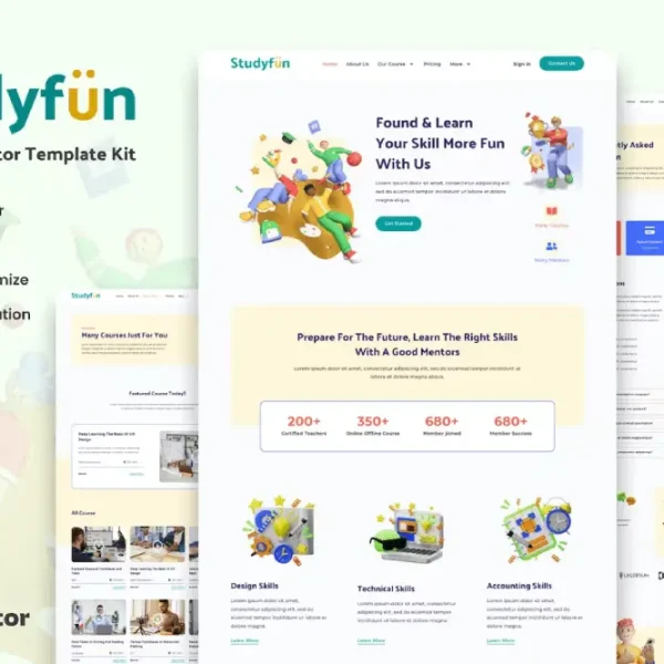 Studyfun – Elementor Template Kit for Online Courses & Education