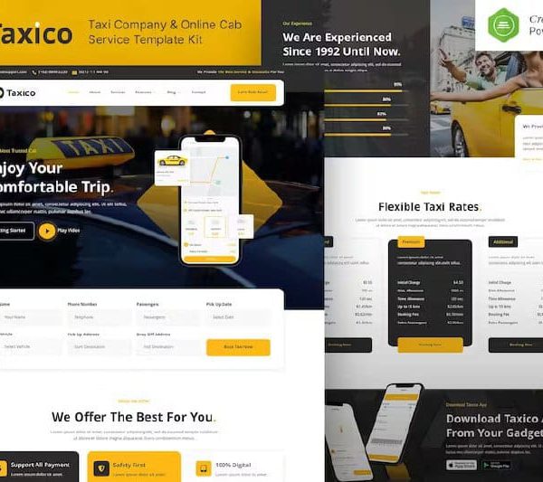 Taxico – Taxi Company & Online Cab Service Elementor Template Kit