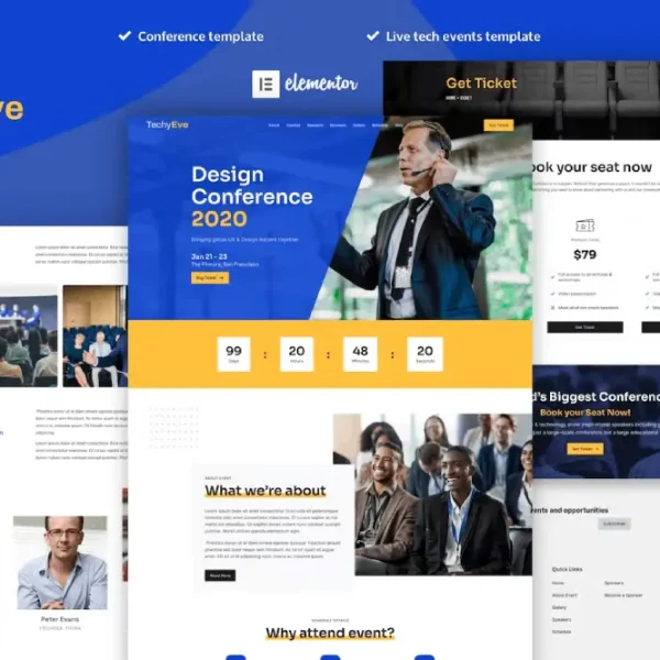 TechyEve: Elementor Template Kit for Tech Events & Conferences