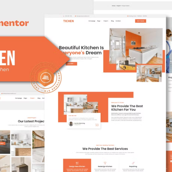 Tichen and Modern Kitchen Elementor Template Kit
