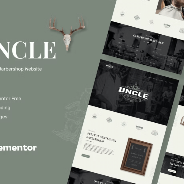 Uncle and Barbershop Elementor Template Kit