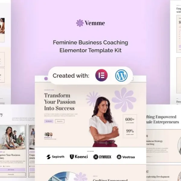 Vemme: Elementor Template Kit for Feminine Business Coaching