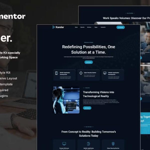 Xander - Elementor Template Kit for Tech Company