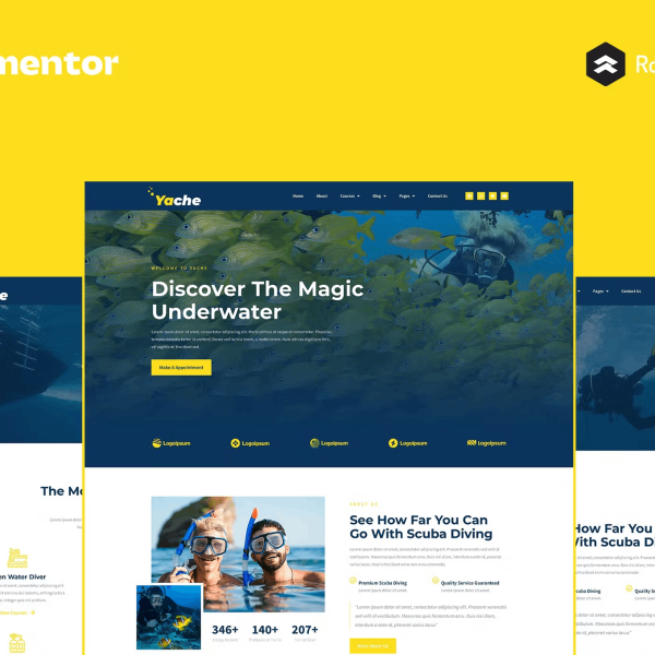 Yache and Scuba Diving Center Elementor Pro Full Site Template Kit