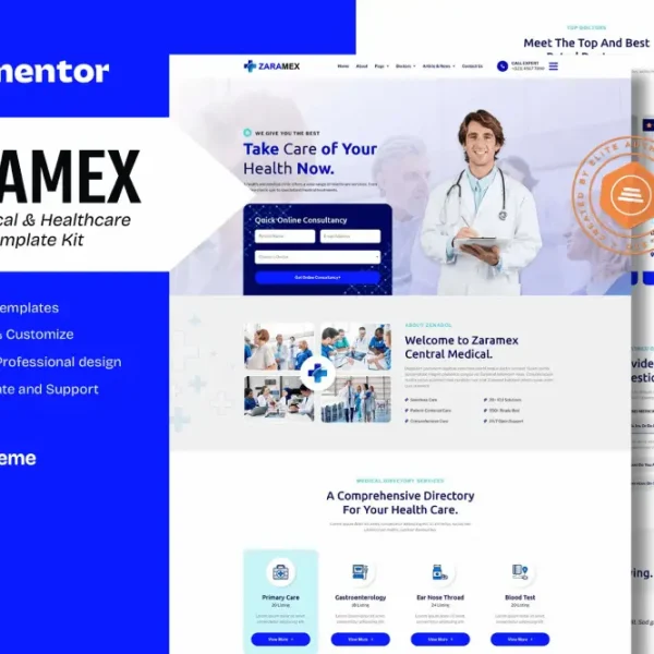 Zaramex – Elementor Template Kit for Doctor, Medical & Healthcare Sites