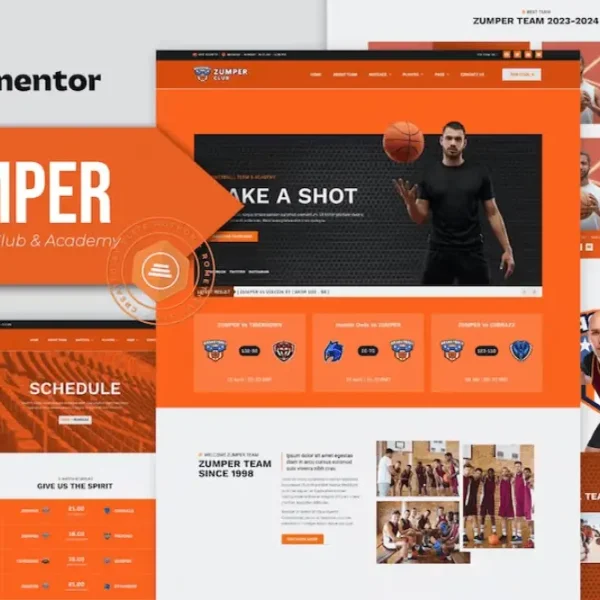 Zumper – Elementor Template Kit for Basketball Clubs & Sports Academies