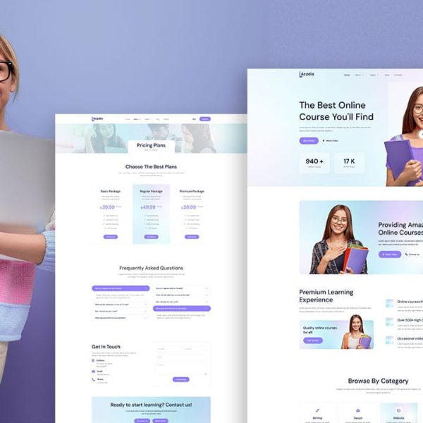 Acadio: Elementor Template Kit for E-Learning & Online Courses