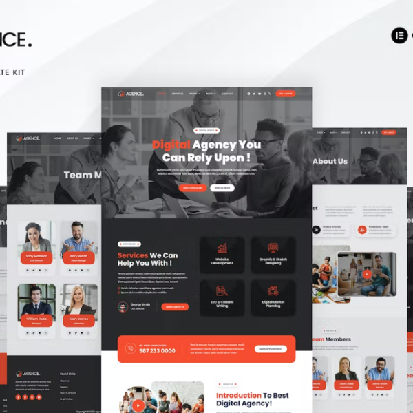 Agence and Digital Agency Elementor Template Kit