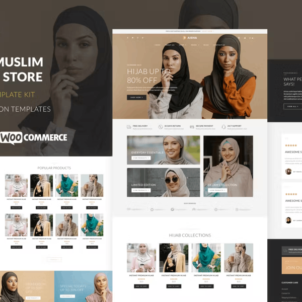 Aisha – Hijab and Muslim Wear Store Elementor Template Kit