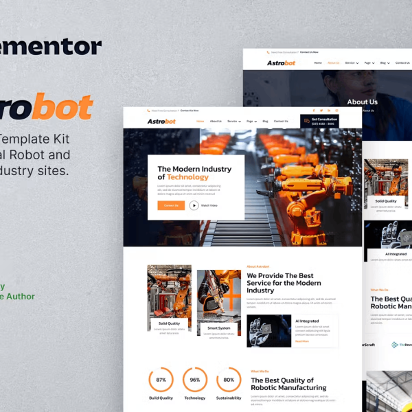 Astrobot – Industrial Robot and Machine Industry Elementor Template Kit