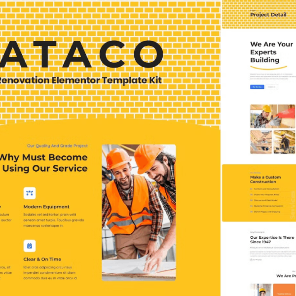 Bataco – Home Renovation & Construction Elementor Template Kit