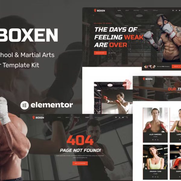Boxen - Boxing School and Martial Arts Elementor Template Kit