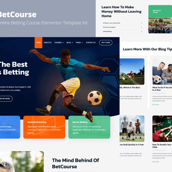 BetCourse – Sports Betting and Prediction Course Elementor Template Kit