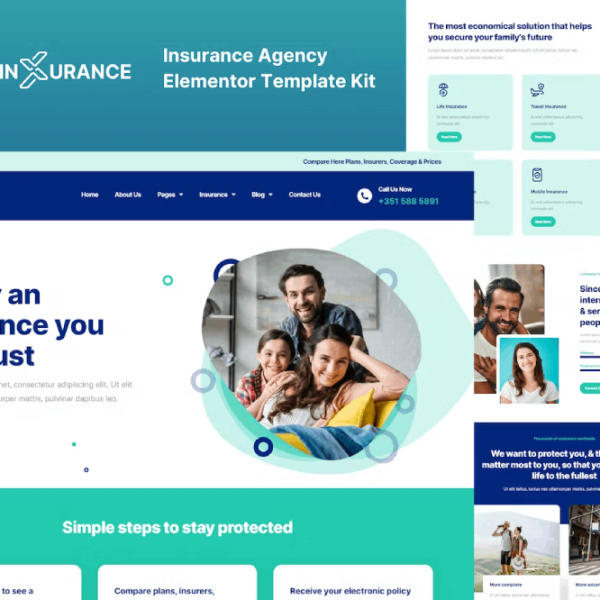 Inxurance and Insurance Agency Elementor Template Kit