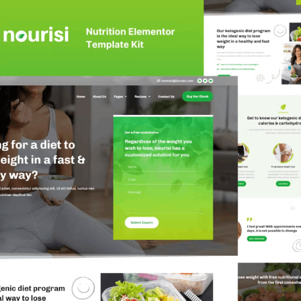 Nourisi – Nutrition Elementor Template Kit