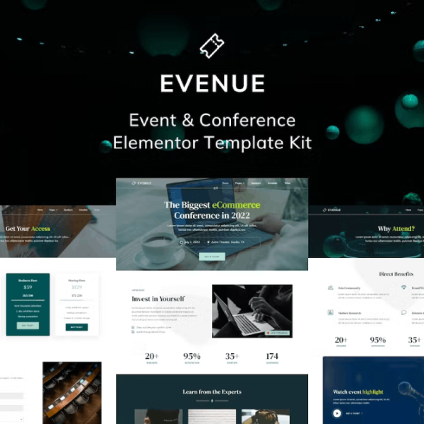 Evenue – Event and Conference Elementor Template Kit
