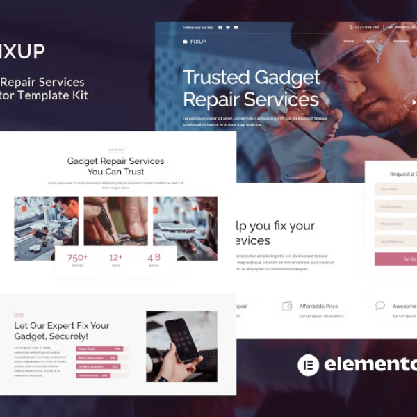 FixUp and Gadget Repair Services Elementor Template Kit