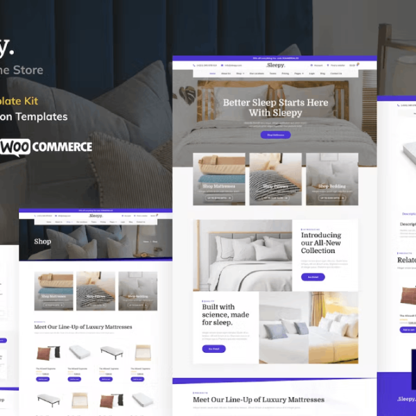 Sleepy – Mattress and Bedding Online Store Elementor Pro Template Kit
