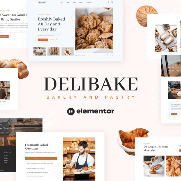 Delibake and Bakery and Pastry Elementor Template Kit