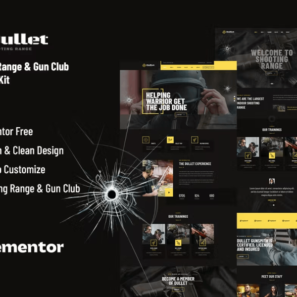 Dullet – Shooting Range and Gun Club Elementor Template Kit