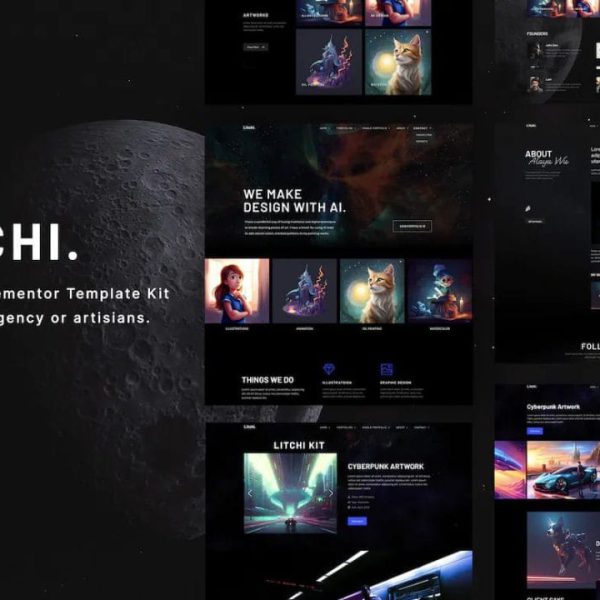 Litchi - Designer Artworks Elementor Portfolio Template Kit