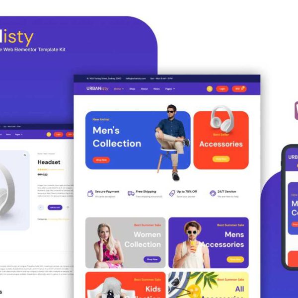 Urbanisty: Elementor Template Kit for Multi-Purpose e-Commerce Websites