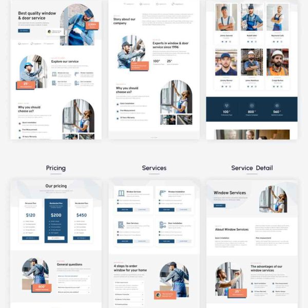 Conder: Elementor Template Kit for Doors & Windows Services