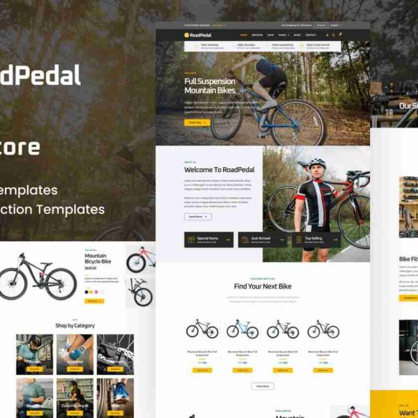 RoadPedal: Elementor Template Kit for Bike Shops & Cycling Stores