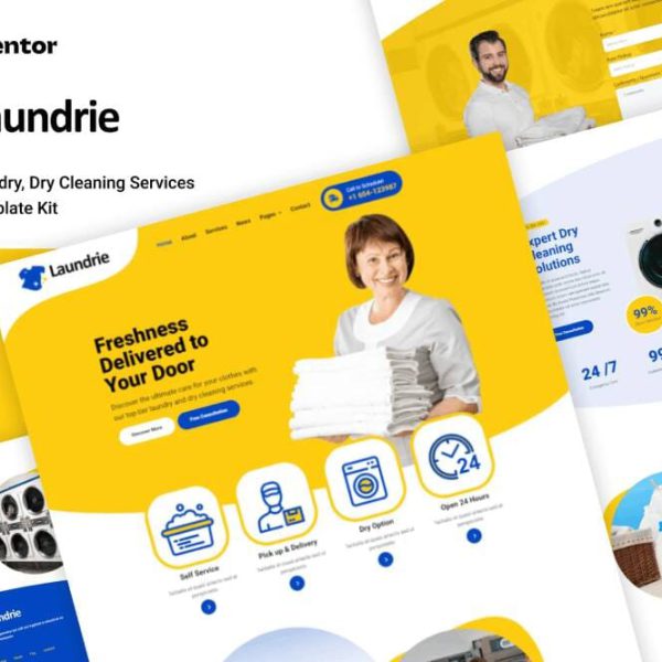Laundrie: Elementor Template Kit for Laundry & Dry Cleaning Services