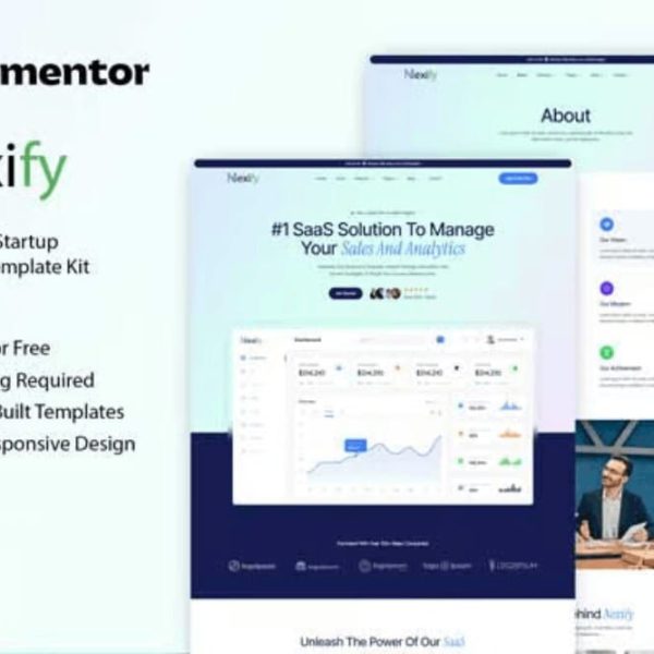 Nexify: Elementor Template Kit for SaaS & Tech Startups