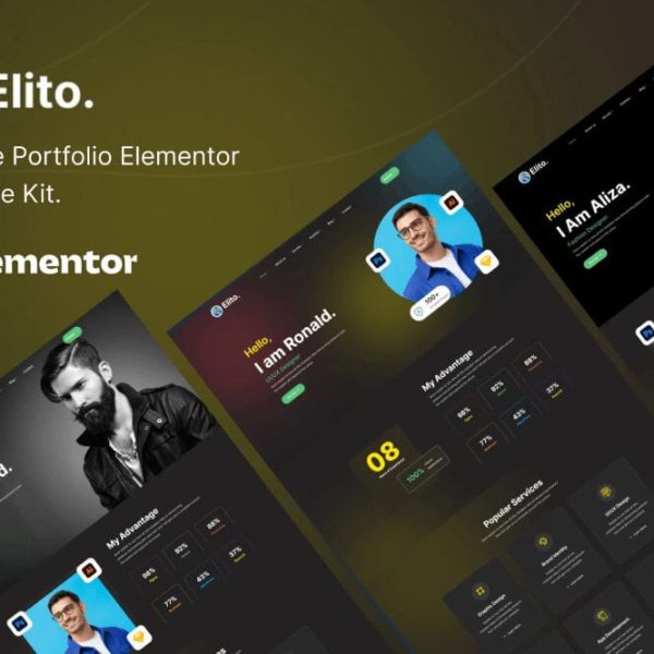 Elito: Elementor Template Kit for Creative Portfolio Websites