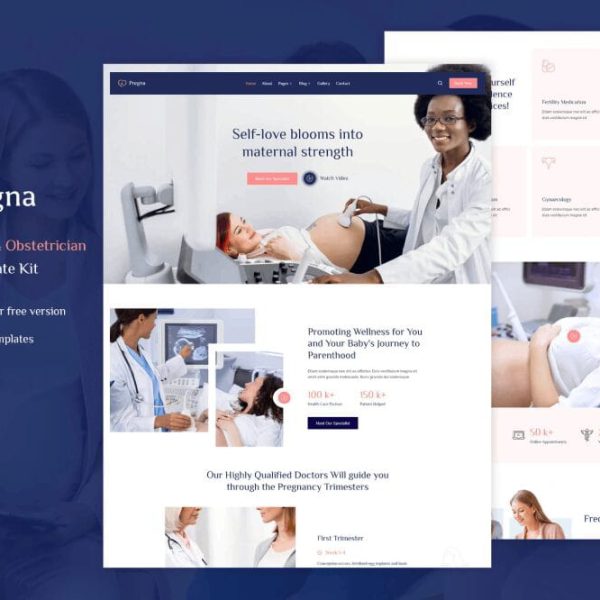 Pregna: Elementor Template Kit for Prenatal Care & Obstetricians