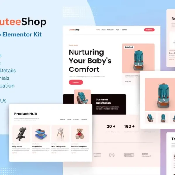 CuteeShop – Elementor Template Kit for Kids & Baby Ecommerce Store