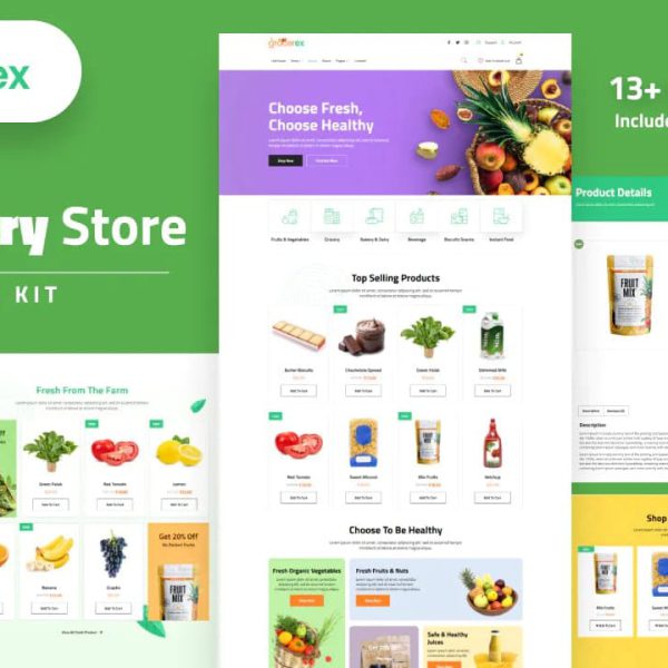 Grocerex - Grocery Store Elelmentor Pro Template Kit