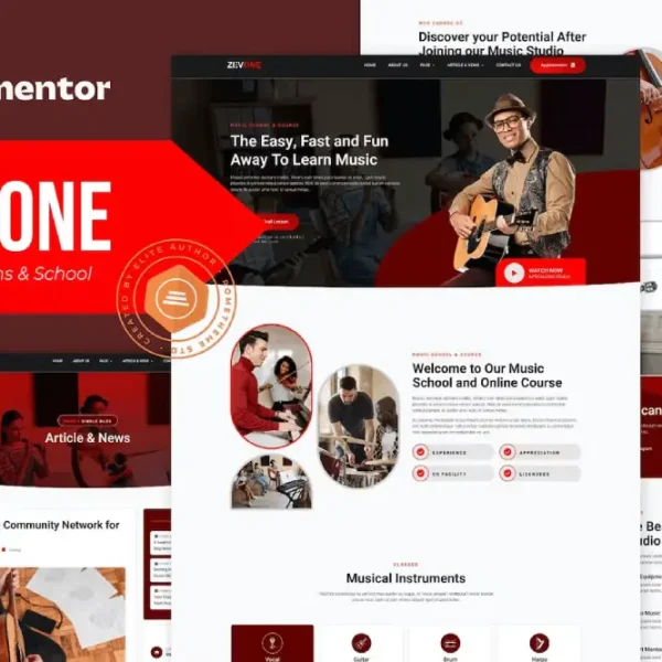 Zevone: Elementor Template Kit for Music Lessons & School Websites