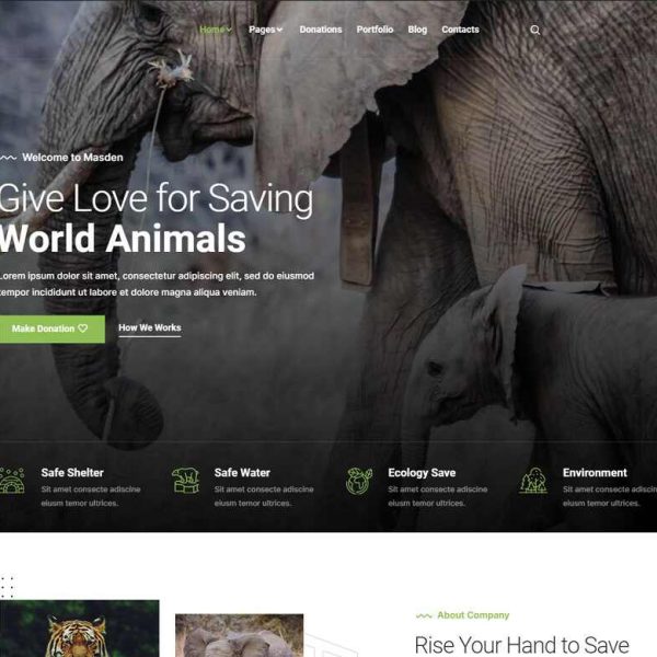 Masden: Elementor Template Kit for Charity & Donation Organizations