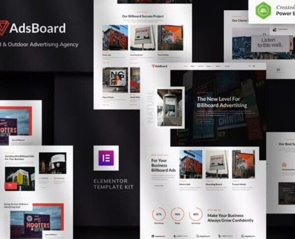 AdsBoard: Elementor Template Kit for Billboard & Outdoor Advertising Agencies