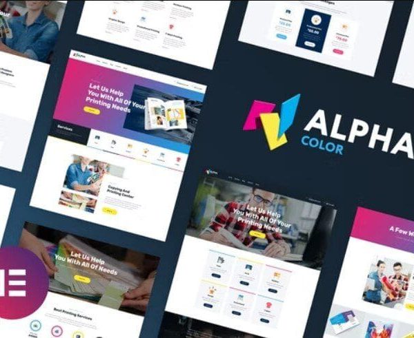 AlphaColor: Elementor Template Kit for Design & Printing Services