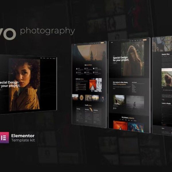 Novo: Elementor Template Kit for Photography Portfolios & Studios