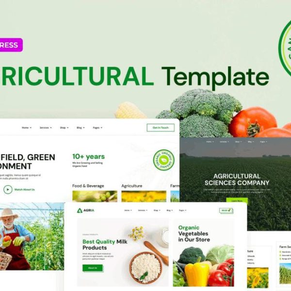 Agria: Elementor Template Kit for Agriculture & Organic Food Businesses