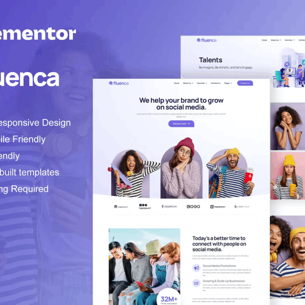 Fluenca – Social Media Agency and Marketing Template Kit