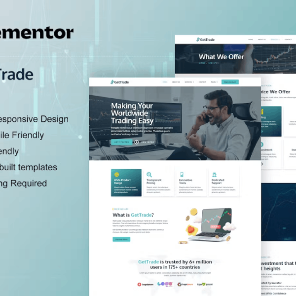 GetTrade – Trading and Investment Elementor Template Kit