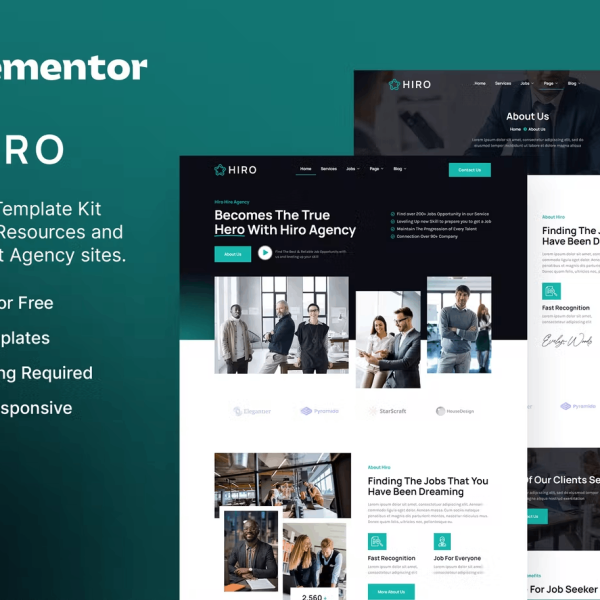 Hiro – Human Resources and Recruitment Agency Elementor Template Kit
