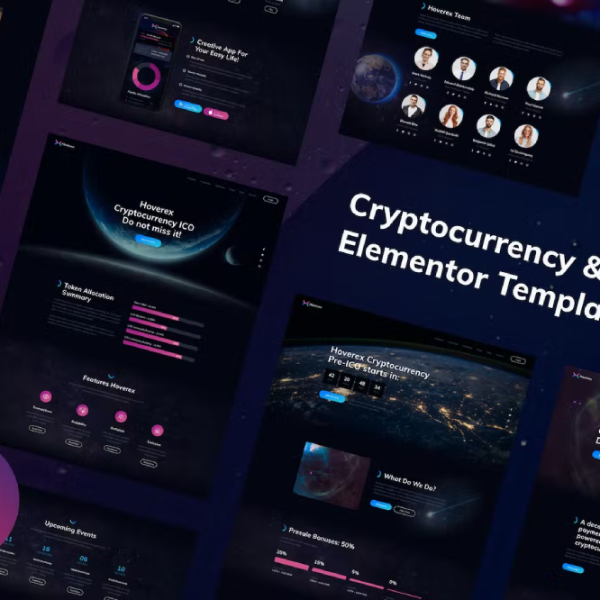 Hoverex – Cryptocurrency and ICO Elementor Template Kit