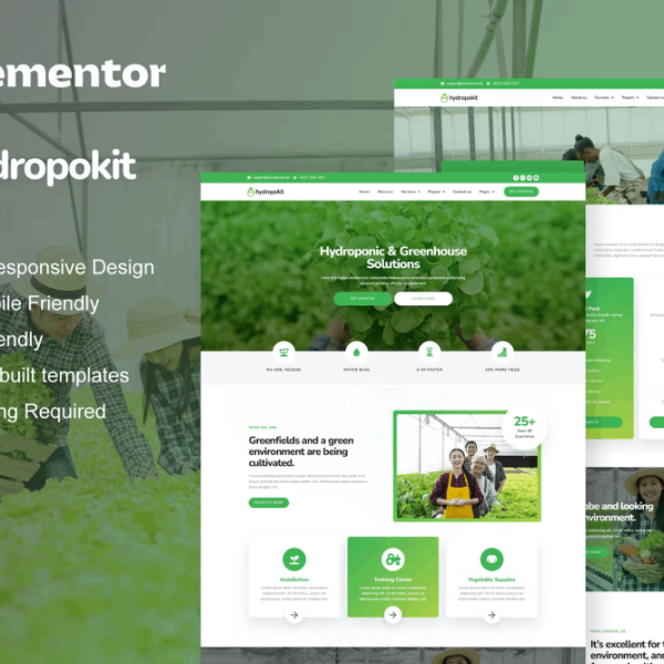 Hydropokit - Hydroponic and Agriculture Elementor Template Kit
