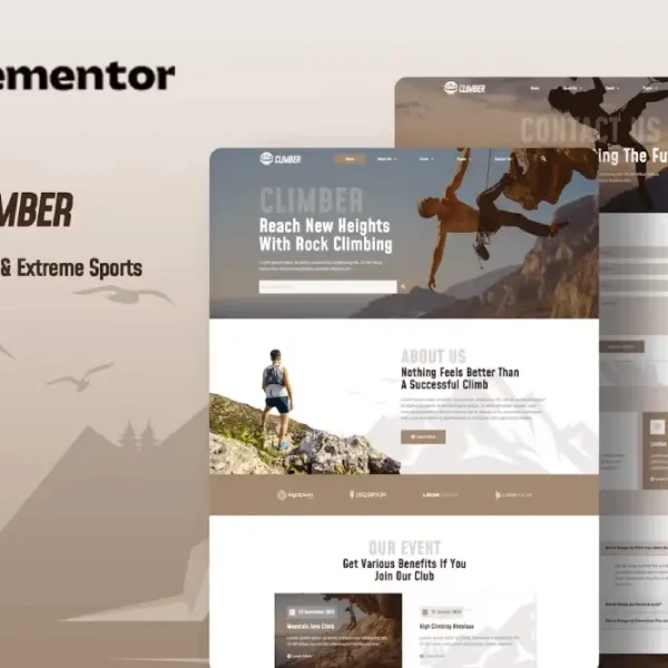 Climber: Elementor Template Kit for Climbing Clubs & Extreme Sports