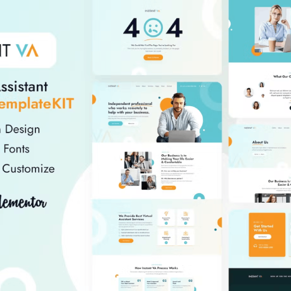 Instant VA and Virtual Assistant Elementor Template Kit